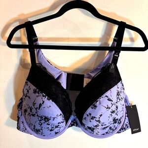 DEESSE Sz 46B Bra Plunge Padded Underwire Lace Trimmed Adjustable NEW WITH TAG